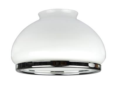 6,4 cm Opal Glass Dome Shade with Chrome Band